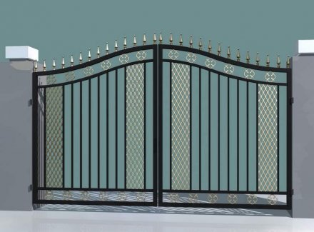 鐵藝大門(mén)-中式庭院大門(mén)安裝效果